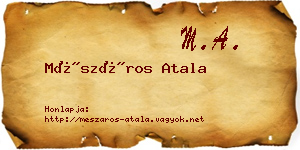 Mészáros Atala névjegykártya